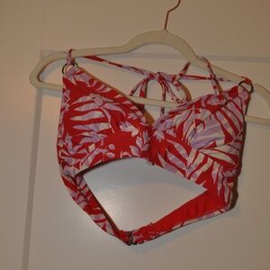 Red and Lilac Swim Top Size M